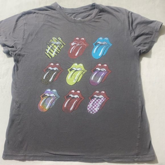 The Rolling Stones Gray Tee with Colorful Graphic Size Large - Picture 1 of 7